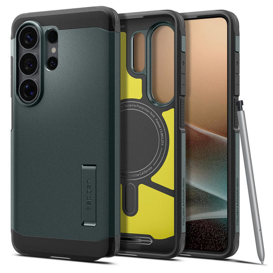 Θήκη MagSafe για Samsung Galaxy S26 Ultra S948, Spigen, Tough Armor, Πράσινο ACS10686