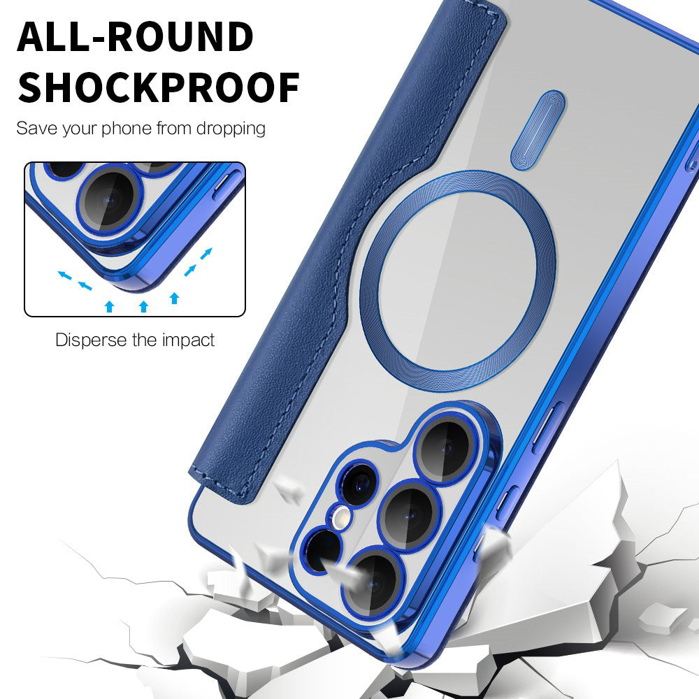 MagSafe Case for Samsung Galaxy S26 Ultra S948, Techsuit, SmartMag Book, Blue