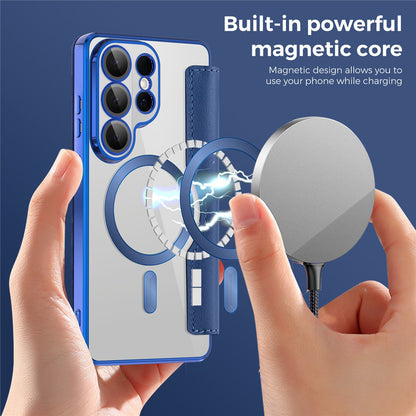 MagSafe Case for Samsung Galaxy S26 Ultra S948, Techsuit, SmartMag Book, Blue