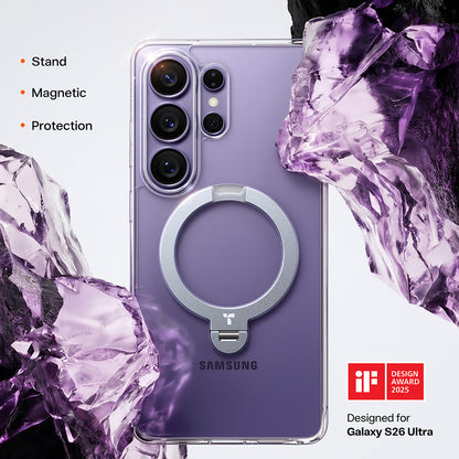 MagSafe Case for Samsung Galaxy S26 Ultra, Torras, Ostand Spin, Transparent