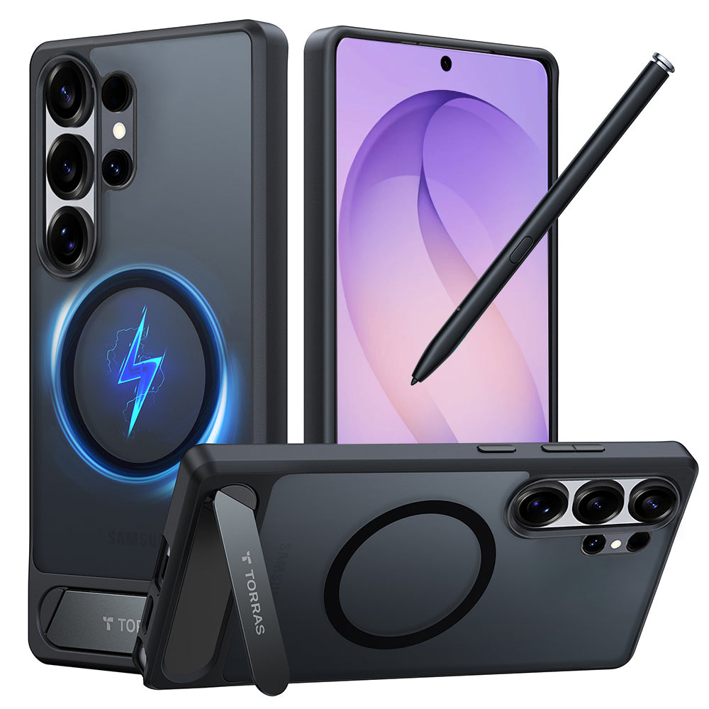 Θήκη MagSafe για Samsung Galaxy S26 Ultra, Torras, Pstand, Μαύρη