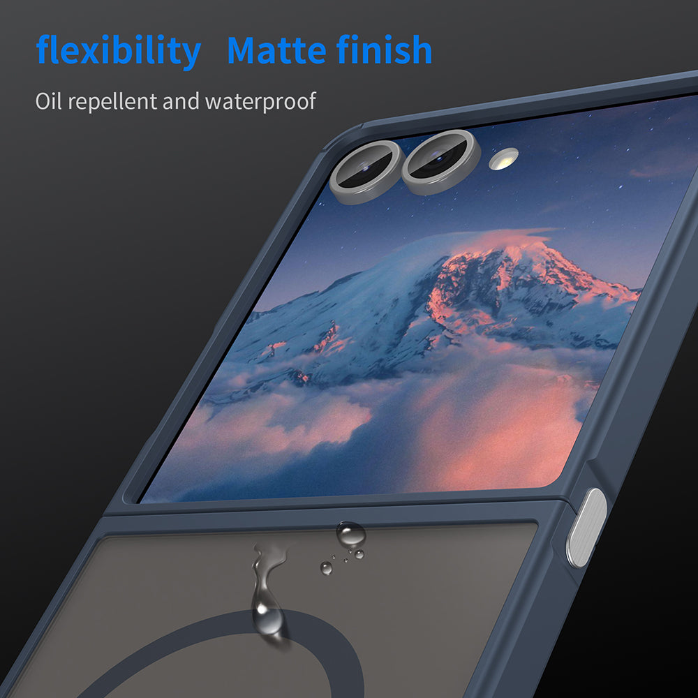 Θήκη MagSafe για Samsung Galaxy Z Flip7 F766, Techsuit, HaloFrost II, Μπλε Σκούρο