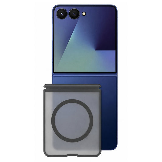 Θήκη MagSafe για Samsung Galaxy Z Flip8 F776, Blueo, Φιλική προς το δέρμα Αντι-πτώση, Μαύρη Σατινέ