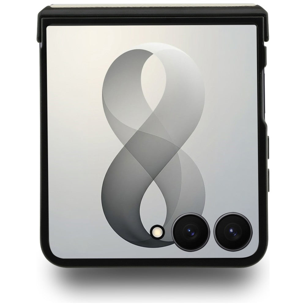 Θήκη MagSafe για Samsung Galaxy Z Flip8 F776, Guess, Ring Stand Grained Classic Logo, Μπεζ