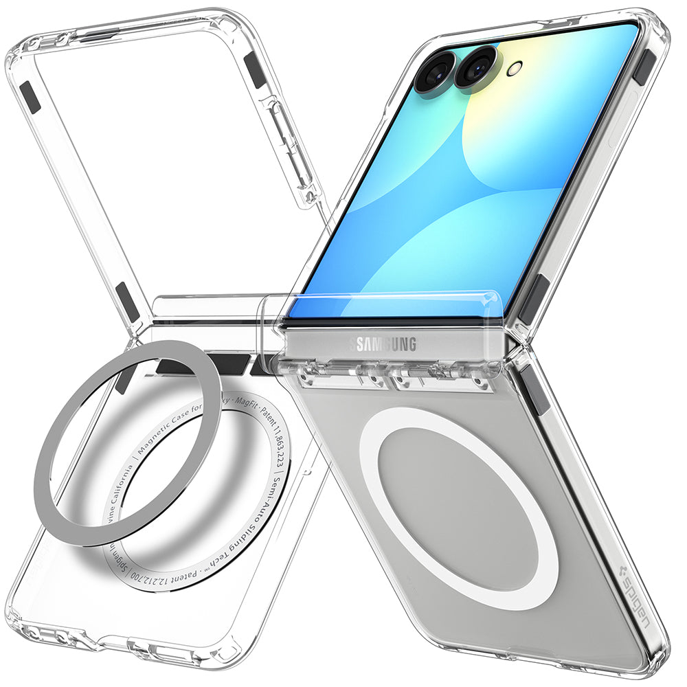 Θήκη MagSafe για Samsung Galaxy Z Flip8 F776, Spigen, Ultra Hybrid Pro, Διαφανές Λευκό ACS11524