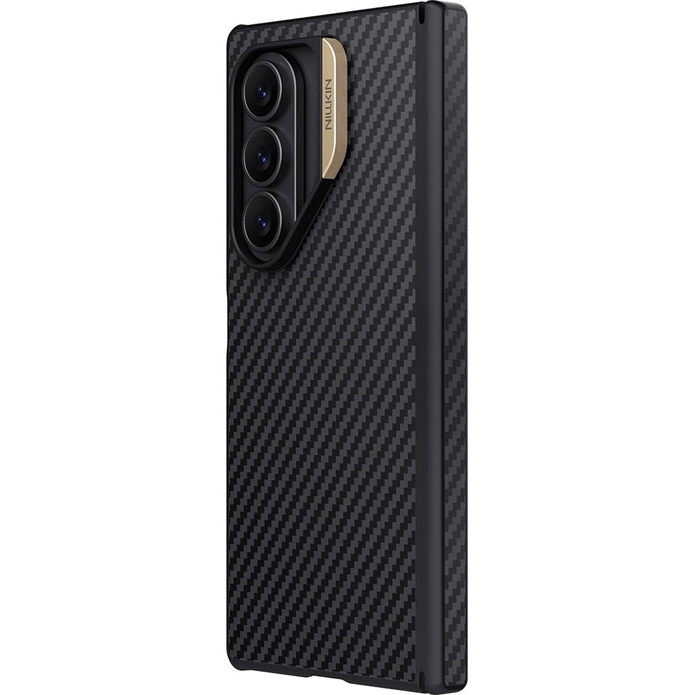 Θήκη MagSafe για Samsung Galaxy Z Fold7 F966, Nillkin, Synthetic Fiber Pro, Μαύρο Χρυσό