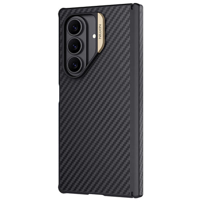 Θήκη MagSafe για Samsung Galaxy Z Fold7 F966, Nillkin, Synthetic Fiber Pro, Μαύρο Χρυσό