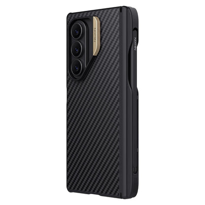 Θήκη MagSafe για Samsung Galaxy Z Fold7 F966, Nillkin, Synthetic Fiber Pro με θήκη για S-Pen, Μαύρο Χρυσό