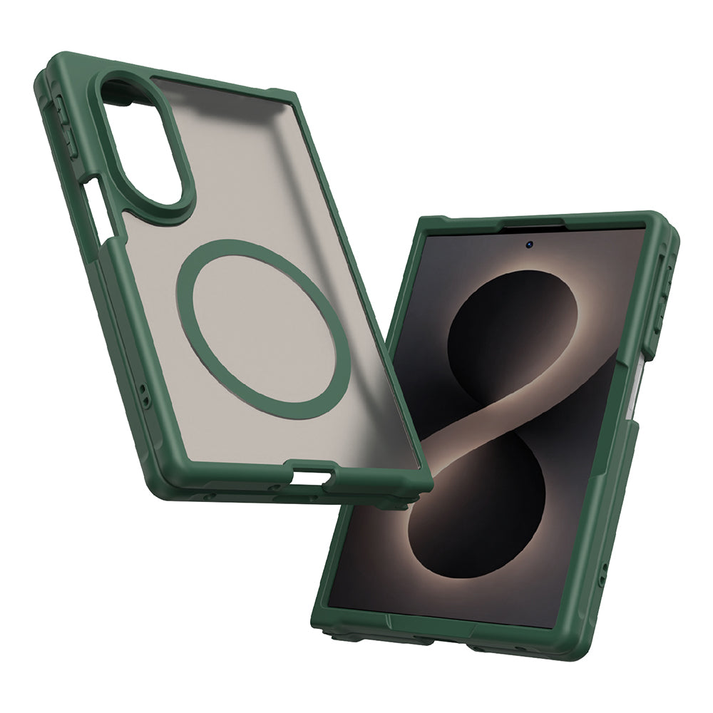 Θήκη MagSafe για Samsung Galaxy Z Fold8 F971, Techsuit, HaloFrost II, Πράσινο