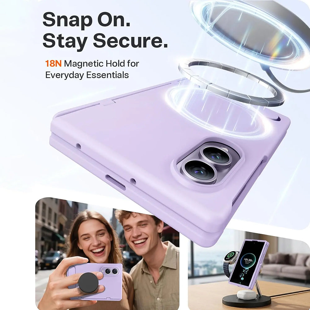 Θήκη MagSafe για Samsung Galaxy Z Fold8 F971, Torras, Ostand L1 Guardian, Ανοιχτό Μωβ