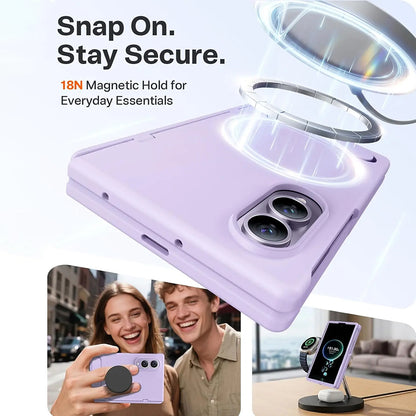 Θήκη MagSafe για Samsung Galaxy Z Fold8 F971, Torras, Ostand L1 Guardian, Ανοιχτό Μωβ