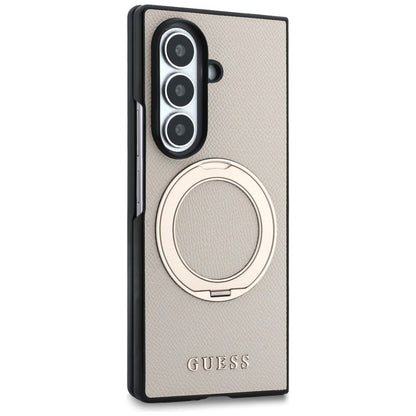 Θήκη MagSafe για Samsung Galaxy Z Fold8 Ultra F976, Guess, Ring Stand Grained Classic Logo, Μπεζ