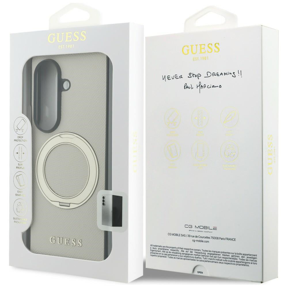 Θήκη MagSafe για Samsung Galaxy Z Fold8 Ultra F976, Guess, Ring Stand Grained Classic Logo, Μπεζ