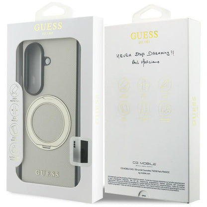 Θήκη MagSafe για Samsung Galaxy Z Fold8 Ultra F976, Guess, Ring Stand Grained Classic Logo, Μπεζ
