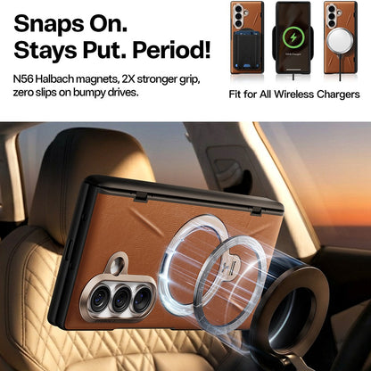 Θήκη MagSafe για Samsung Galaxy Z Fold8 Ultra F976, Torras, QPRO Leather, Καφέ