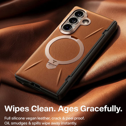Θήκη MagSafe για Samsung Galaxy Z Fold8 Ultra F976, Torras, QPRO Leather, Καφέ