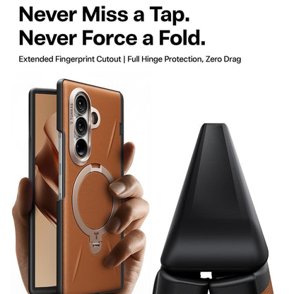Θήκη MagSafe για Samsung Galaxy Z Fold8 Ultra F976, Torras, QPRO Leather, Καφέ