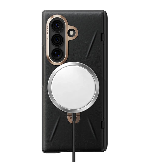 Θήκη MagSafe για Samsung Galaxy Z Fold8 Ultra F976, Torras, QPRO Leather, Μαύρο