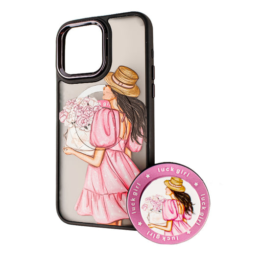 Θήκη MagSafe για Xiaomi Redmi 10A / 9C, BOTER, MagPopsocket Luck Girl, Πολύχρωμο