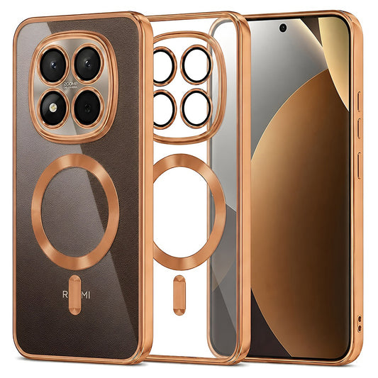 Θήκη MagSafe για Xiaomi Poco M8 Pro / Redmi Note 15 Pro+ 5G, Techsuit, Luxury Crystal, Πορτοκαλί