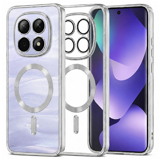 Θήκη MagSafe για Xiaomi Poco M8 / Redmi Note 15 5G / Note 15 4G, Techsuit, Luxury Crystal, Ασημί