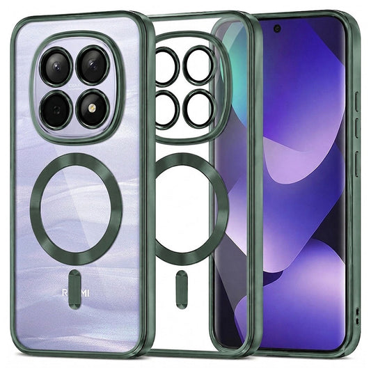 Θήκη MagSafe για Xiaomi Poco M8 / Redmi Note 15 5G / Note 15 4G, Techsuit, Luxury Crystal, Σκούρο Πράσινο