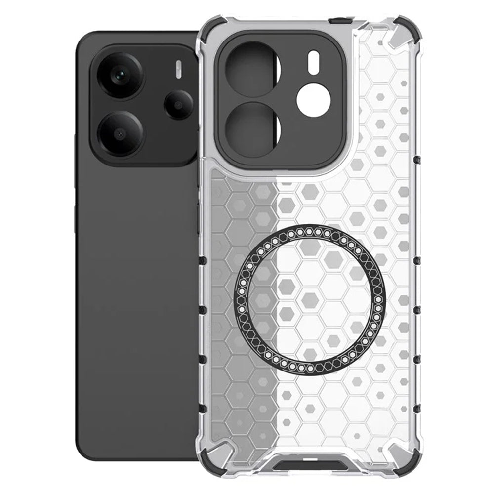 Θήκη MagSafe για Xiaomi Redmi Note 14 5G, Techsuit, HoneyComb Shield, Λευκό