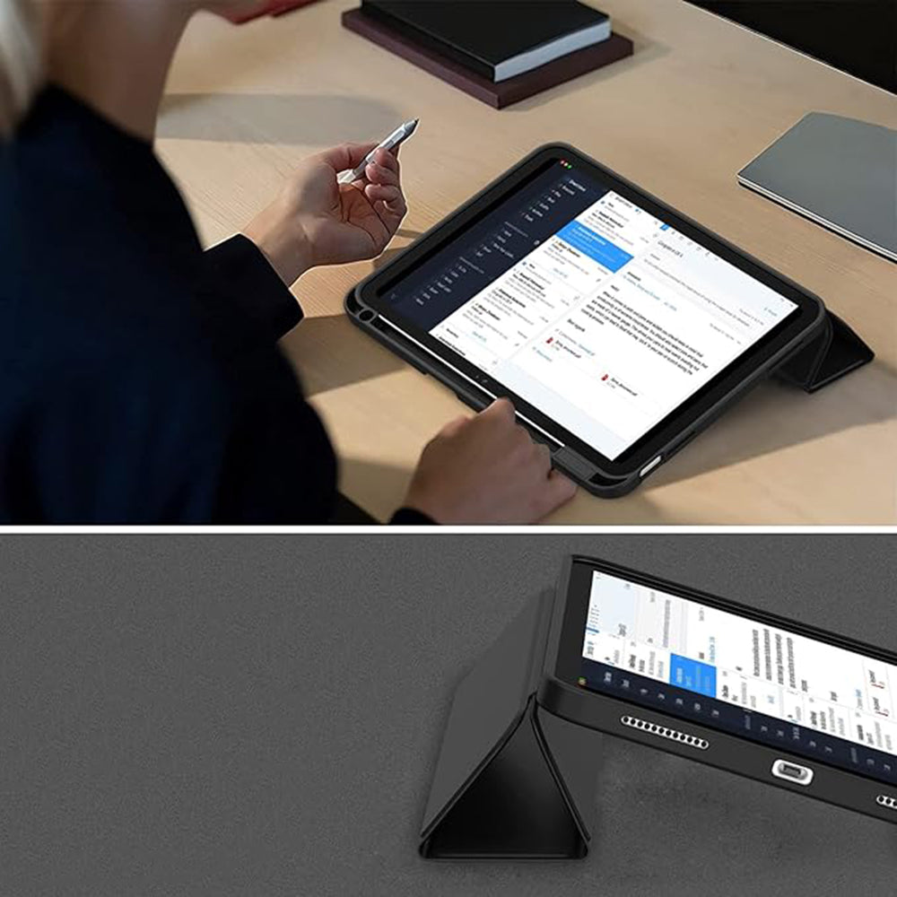 Θήκη για Apple iPad (2025) / (2022), Techsuit, Flex Trifold, Μαύρη