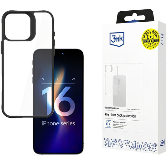 Θήκη για Apple iPhone 16 Pro, 3MK, θήκη Satin Armour Case+, Διαφανής 