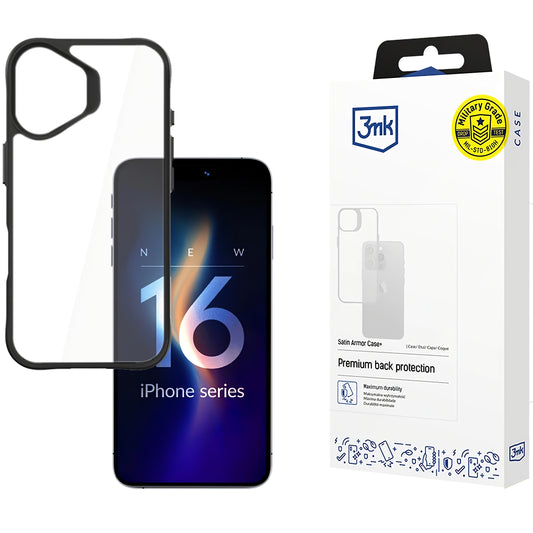 Θήκη για Apple iPhone 16 Plus, 3MK, Θήκη Satin Armor Case+, Διαφανής 