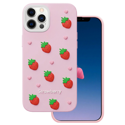 Θήκη για Apple iPhone 16 Pro, OEM, Φράουλα, Ροζ