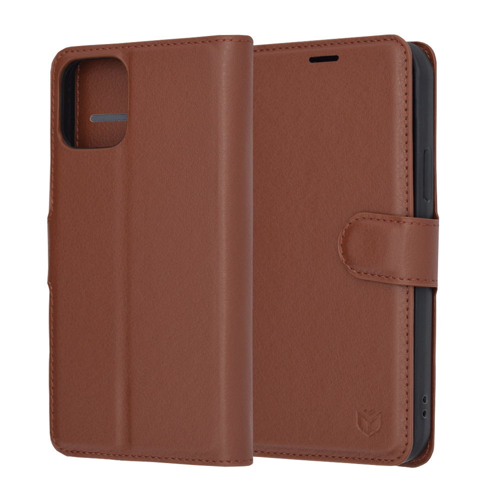 Θήκη για Apple iPhone 12 Pro, Techsuit, Leather Folio, Καφέ