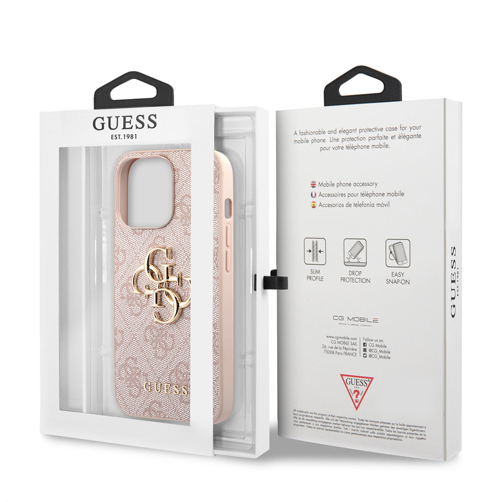 Θήκη για Apple iPhone 13 Pro, Guess, 4G Metal Logo, Ροζ