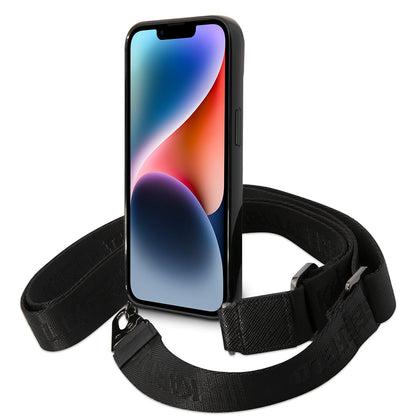 Θήκη για Apple iPhone 14, Karl Lagerfeld, Color Stripes with Strap, Ροζ