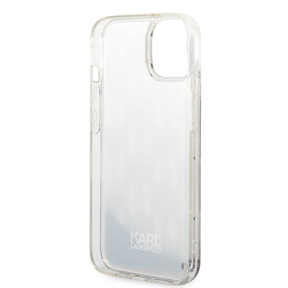 Case for Apple iPhone 14, Karl Lagerfeld, Liquid Glitter Monogram, Silver