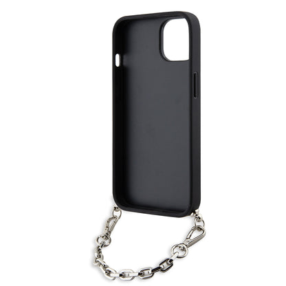 Θήκη για Apple iPhone 14, Karl Lagerfeld, Saffiano Monogram Chain, Ασημί