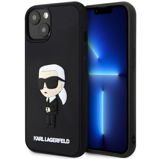 Case for Apple iPhone 14 Plus, Karl Lagerfeld, 3D Rubber Ikonik Karl, Black