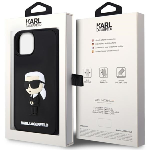 Θήκη για Apple iPhone 14 Plus, Karl Lagerfeld, 3D Rubber Ikonik Karl, Μαύρη