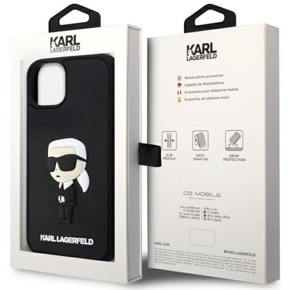 Θήκη για Apple iPhone 14 Plus, Karl Lagerfeld, 3D Rubber Ikonik Karl, Μαύρη