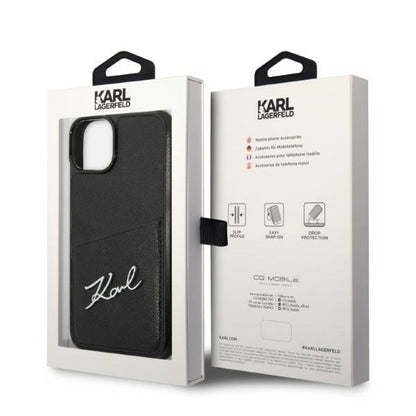 Θήκη για Apple iPhone 14 Plus, Karl Lagerfeld, Cardslots Signature Logo, Μαύρη