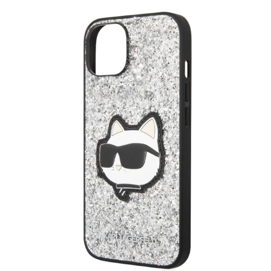 Θήκη για Apple iPhone 14 Plus, Karl Lagerfeld, Glitter Choupette Patch, Ασημί