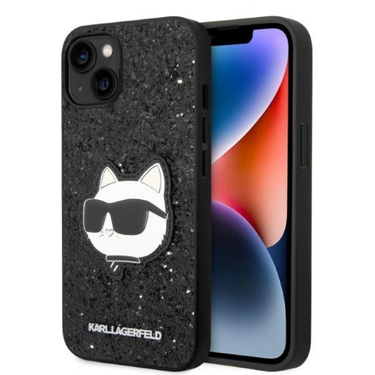 Θήκη για Apple iPhone 14 Plus, Karl Lagerfeld, Glitter Choupette Patch, Μαύρη