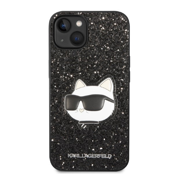 Θήκη για Apple iPhone 14 Plus, Karl Lagerfeld, Glitter Choupette Patch, Μαύρη