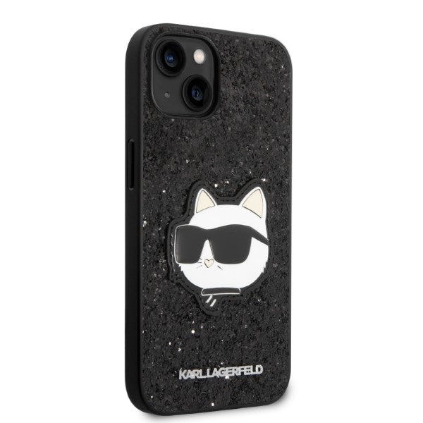 Θήκη για Apple iPhone 14 Plus, Karl Lagerfeld, Glitter Choupette Patch, Μαύρη