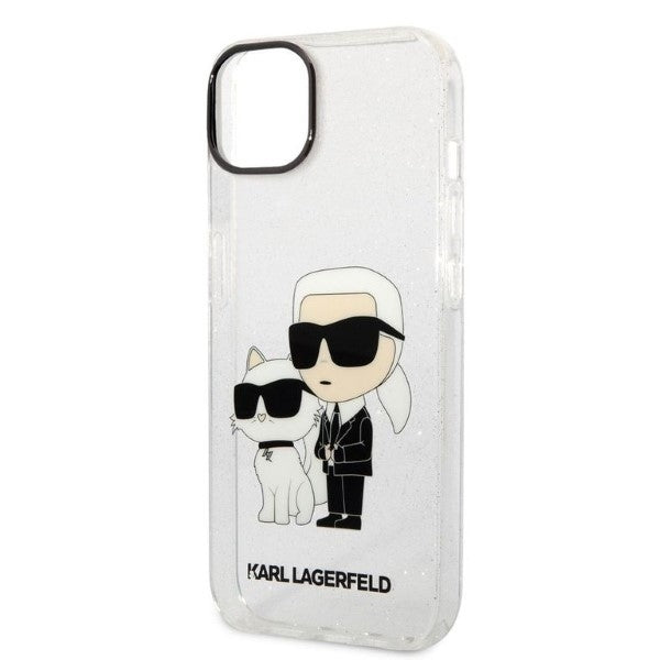 Θήκη για Apple iPhone 14 Plus, Karl Lagerfeld, Glitter Karl & Choupette, Διάφανη
