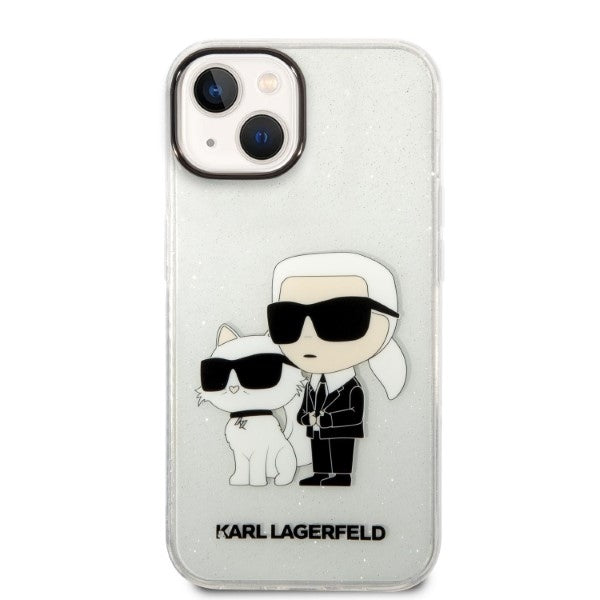 Θήκη για Apple iPhone 14 Plus, Karl Lagerfeld, Glitter Karl & Choupette, Διάφανη