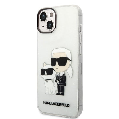 Θήκη για Apple iPhone 14 Plus, Karl Lagerfeld, Glitter Karl & Choupette, Διάφανη