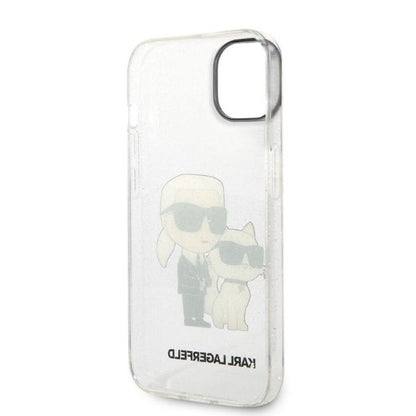 Θήκη για Apple iPhone 14 Plus, Karl Lagerfeld, Glitter Karl & Choupette, Διάφανη