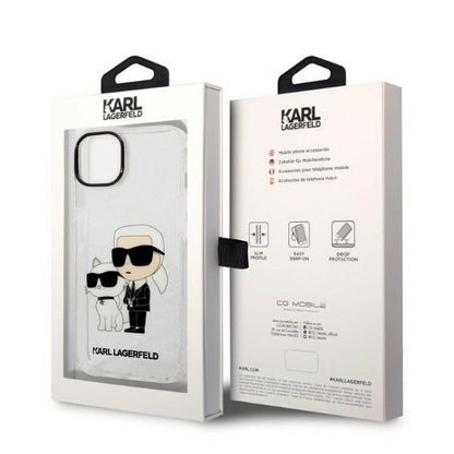 Θήκη για Apple iPhone 14 Plus, Karl Lagerfeld, Glitter Karl & Choupette, Διάφανη