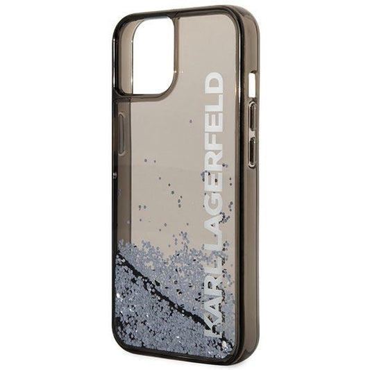 Θήκη για Apple iPhone 14 Plus, Karl Lagerfeld, Liquid Glitter KL Logo, Μαύρη